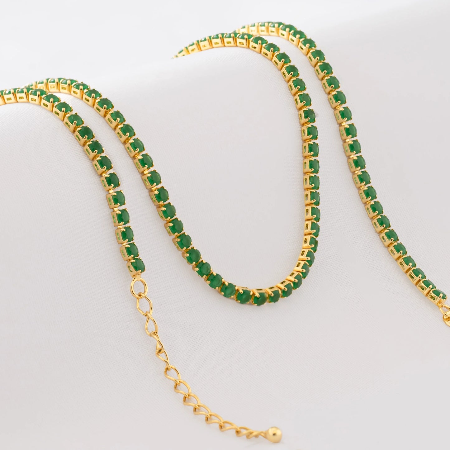 CADENA CIRCONIAS VERDE UNISEX 45CMS