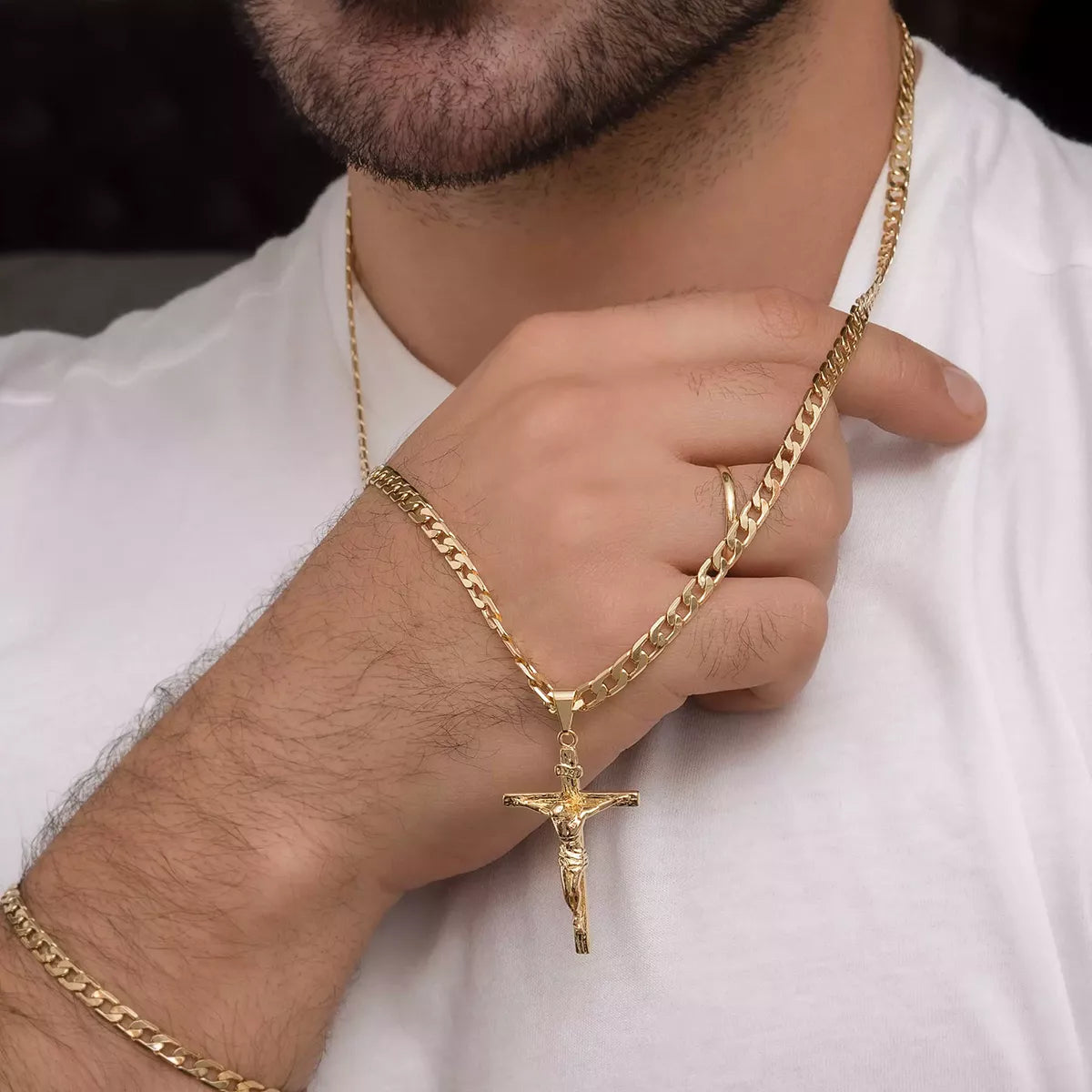 CADENA CUBANA SEMIGRUESA 5MM 65CMS