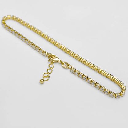 TOBILLERA CIRCONIAS 24 CMS CRISTAL