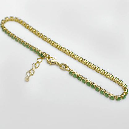 TOBILLERA CIRCONIAS 24 CMS VERDE