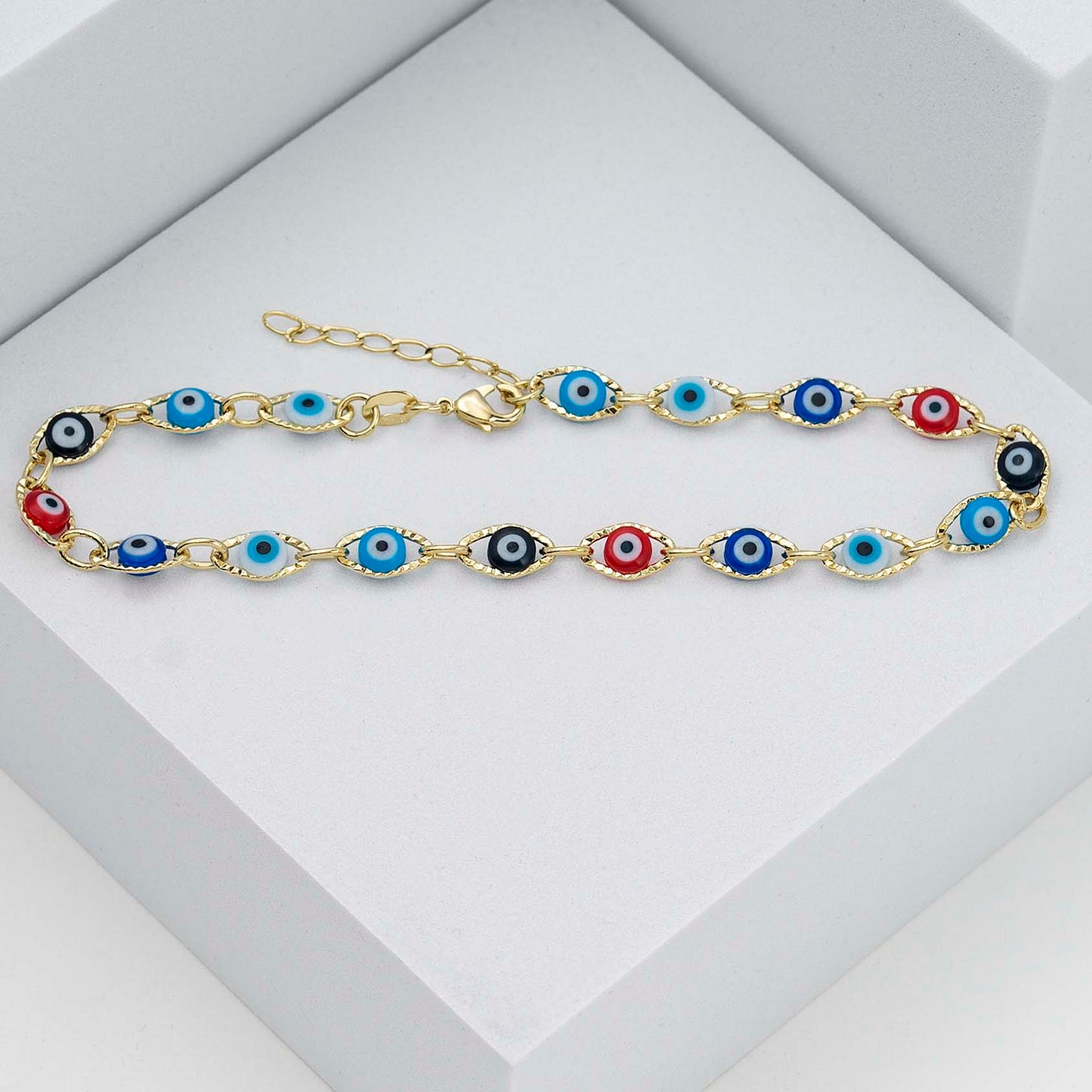 TOBILLERA OJO TURCO MULTICOLOR 23 CMS + EXTENSOR