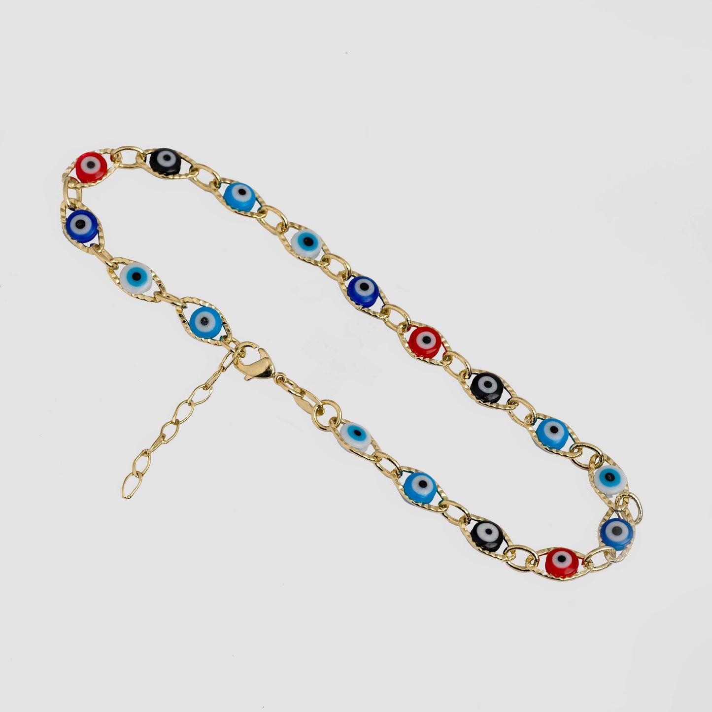TOBILLERA OJO TURCO MULTICOLOR 23 CMS + EXTENSOR