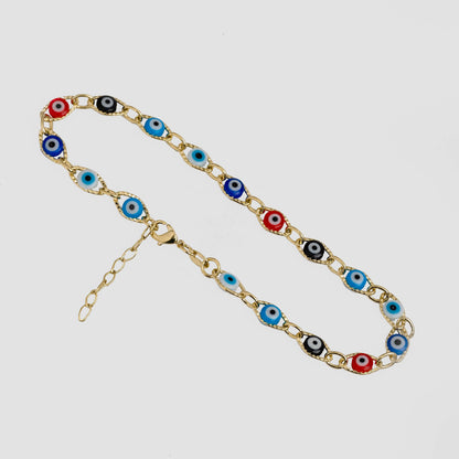 TOBILLERA OJO TURCO MULTICOLOR 23 CMS + EXTENSOR