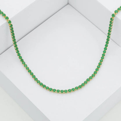 CADENA CIRCONIAS VERDE UNISEX 45CMS
