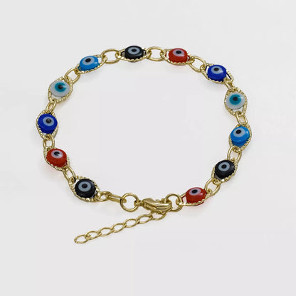 PULSERA OJO TURCO MULTICOLOR 16 CMS + EXTENSOR